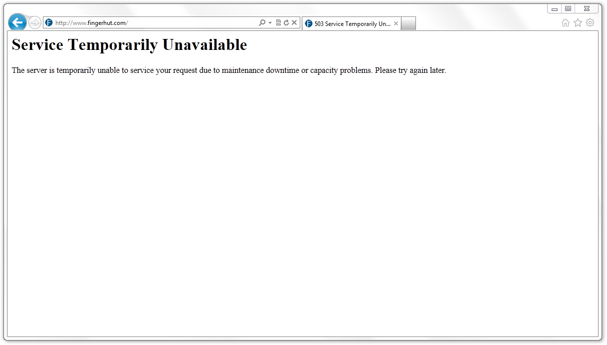 Fingerhut Website Outage - Black Friday Website Outages Fingerhut Website Outage - Black Friday Website Outages