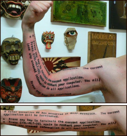 Нажмите любой ключевой татуировки