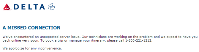 Delta Air Lines Website Down Delta Website Outage