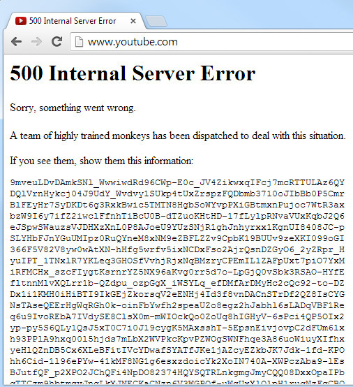 YouTube Down - 500 Error YouTube Down