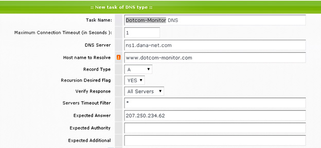 Конкретный тест DNS-сервера