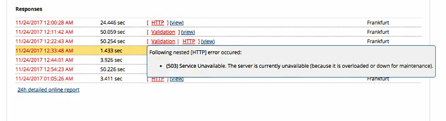 503 Service Unavailable Error