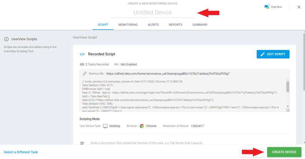 Create a monitoring device