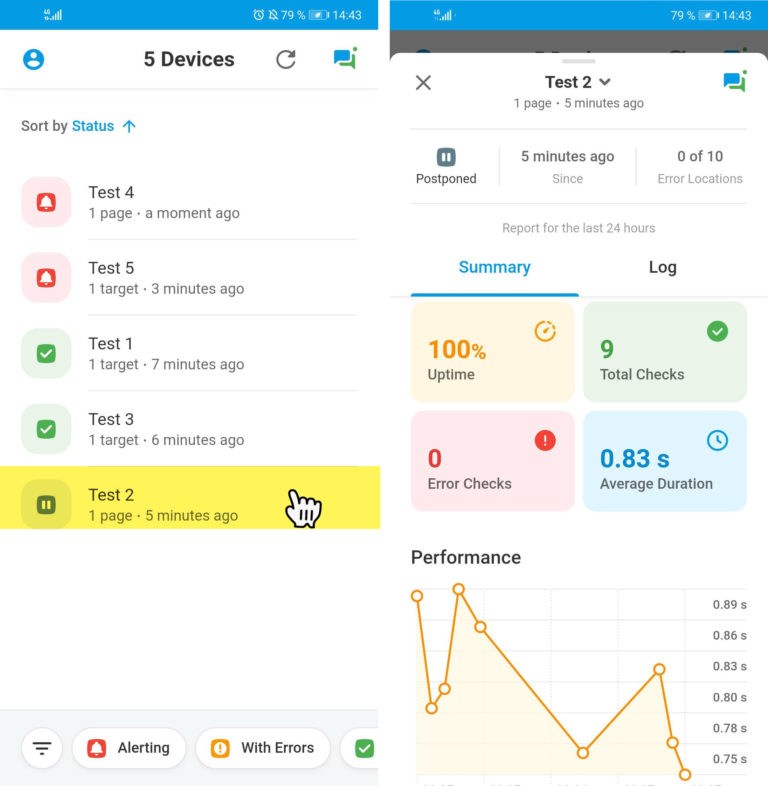 Mobile app reports