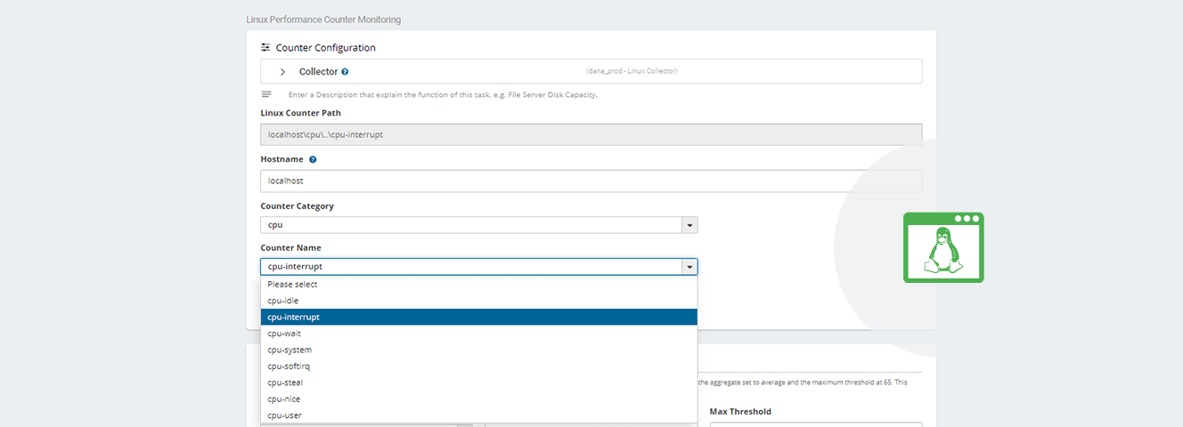 monitoramento do contador de desempenho linux