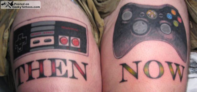 Tatuagem de controle de videogame