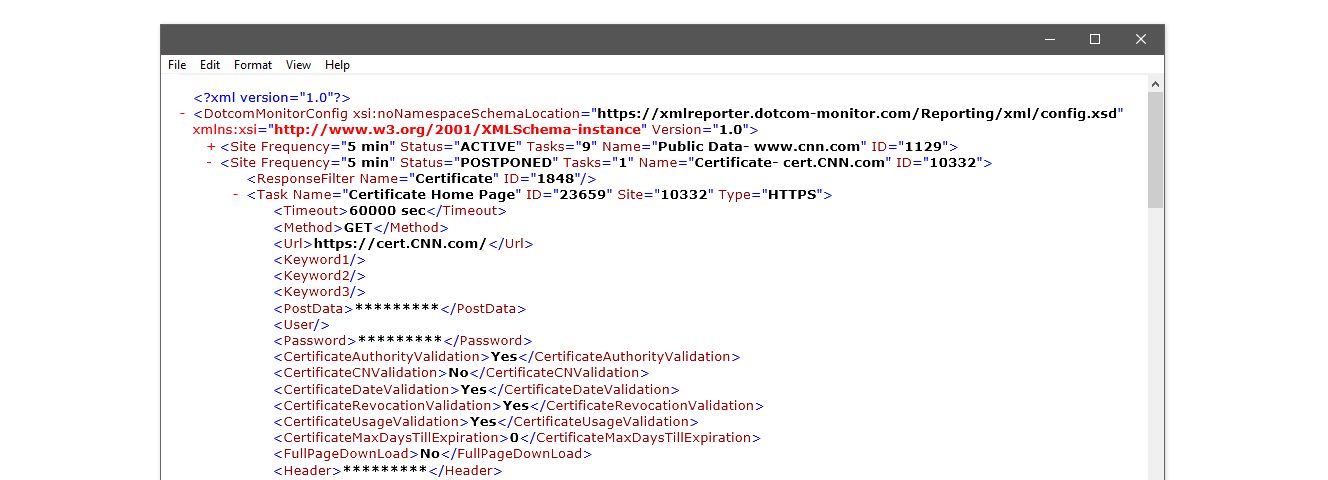 Fuente de distribución de datos XML