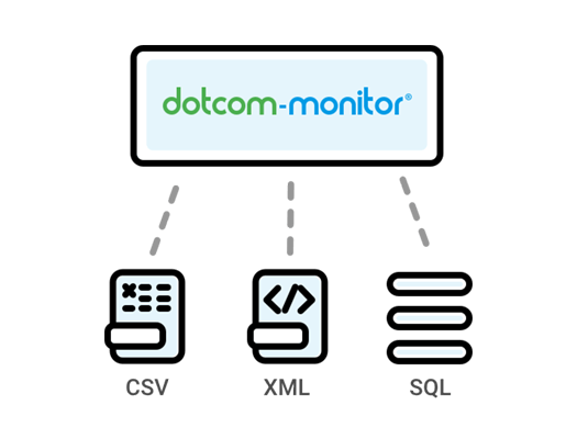 opções de relatórios xml